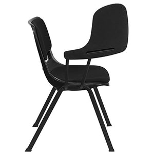 Flash Furniture 5 Pk. Black Padded Ergonomic Shell Chair with Right Handed Flip-Up Tablet Arm