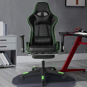 Gaming Chair - Onlyliua Office Chair High Back Computer Chair Adjustable Backrest Reclining Leather Office Chair with Footrest with Headrest and Lumbar Support