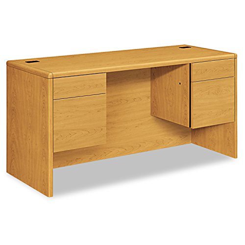 HON Kneespace Credenza, 3/4 Height Pedestals, 60w x 24d x 29 1/2h, Harvest