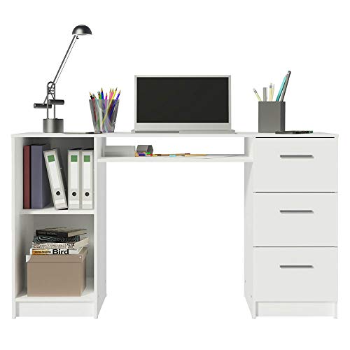MADESA Modern Compact Home Office Computer Writing Desk (White)
