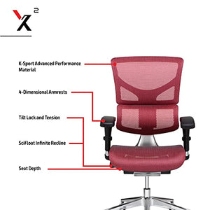 X-Chair X2 Management Task Chair with Headrest - Black K-Sport Mesh Fabric