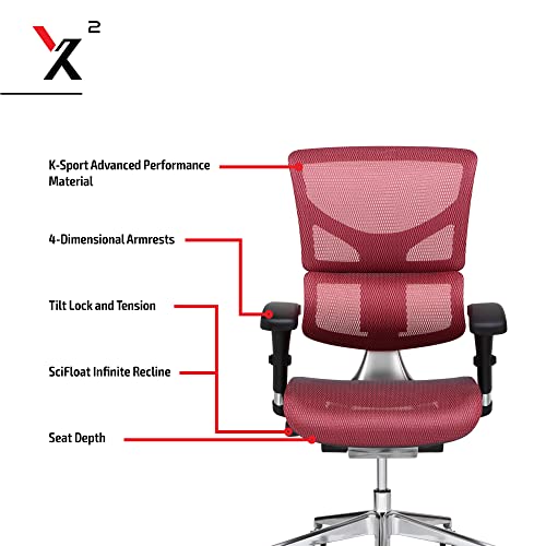X-Chair X2 Management Task Chair with Headrest - Black K-Sport Mesh Fabric
