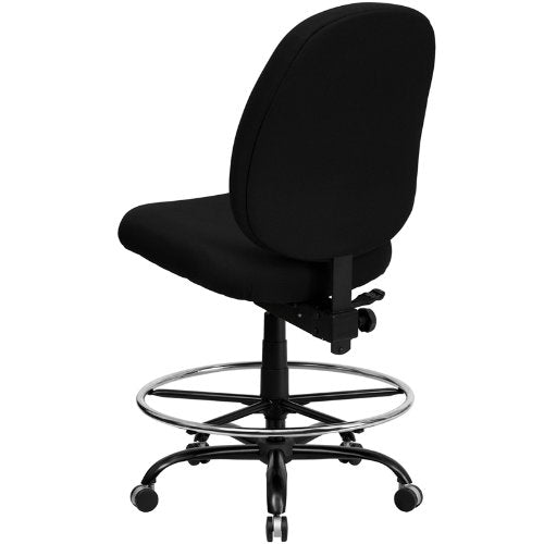 Flash Furniture HERCULES Series Big & Tall 400 lb. Rated Black Fabric Drafting Chair