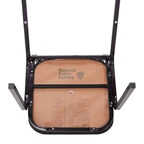 National Public Seating (4 Pack) NPS® 9100 Series Vinyl Upholstered Stack Chair, Black Seat/Frame