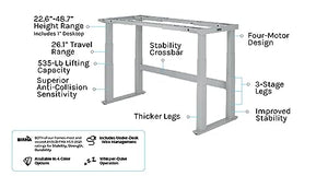 UPLIFTDESK 4-Leg V2-Commercial Height Adjustable Standing Desk Frame (Industrial Style) - No Desktop, Advanced Memory Keypad, Free Wire Tray