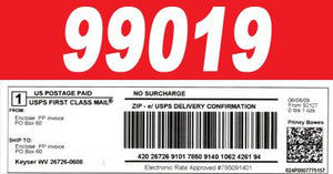 100 Rolls; 150 Labels per Roll of DYMO-Compatible 99019 1-Part Internet Postage Labels (2-5/16" x 7-1/2") - BPA Free!