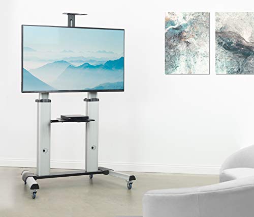 VIVO Ultra Heavy Duty Mobile TV Stand for 32-100 inch Flat Screens, Adjustable Rolling Cart with Wheels - STAND-TV22S
