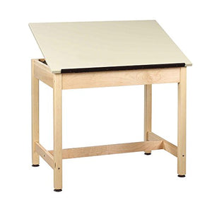 Diversified Woodcrafts DT-30A UV Finish Solid Maple Wood Art/Drafting Table with 1 Piece Top, Plastic Laminate Top, 42" Width x 39-3/4" Height x 30" Depth