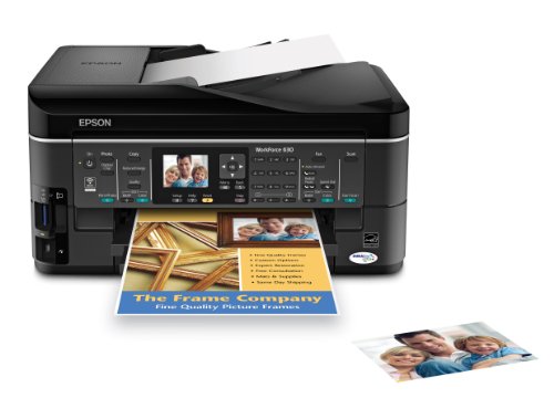 Epson WorkForce 630 Wireless All-in-One Color Inkjet Printer, Copier, Scanner, Fax (C11CB07201)