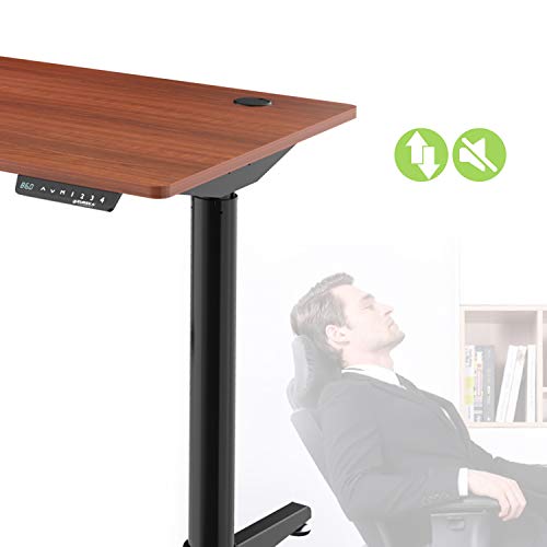 [New Generation] Eureka Ergonomic Electric Standing Desk, Adjustable Height Stand Up Desk Computer Desks Dual Motor Self-Locking Protection Suitable for Home Office (Cherry)