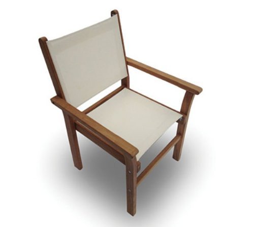 Royal Teak Collection CAPW Captiva Sling Stacking Chair, White
