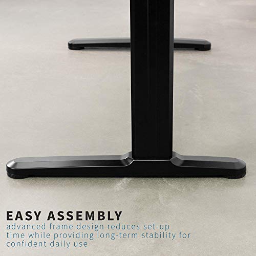 VIVO Electric 55 x 24 inch Stand Up Desk, Complete Height Adjustable Standing Home & Office Workstation with Push Memory Controller, Black Frame and Top, DESK-E155TB