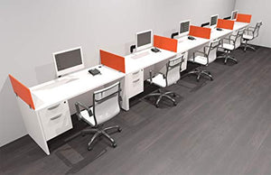 UTM Furniture Modern Acrylic Divider Office Workstation Desk Set - 5 Person, OF-CPN-SPO33
