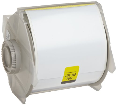 Brady High Adhesion Vinyl Label Tape (113109) - White Vinyl Film - Compatible with GlobalMark Industrial Label Printer - 100' Length, 4" Width