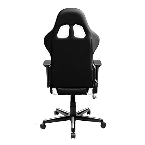 DXRacer FH00/NW Black White Racing Bucket Seat Office Chair Gaming Ergonomic with Lumbar Support