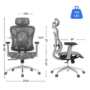 Logicfox Ergonomic Mesh Office Chair with 3D Armrests, Thoracic & Lumbar Support