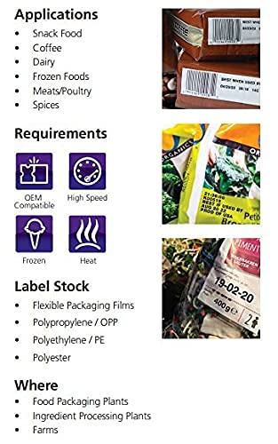 Thermal Transfer Ribbon by Accurate Films for Markem Printer, Case of 24, 2.17" x 1,968' (55mm X 600m), Black. Near Edge Wax/Resin Ribbon for Flexible Packaging Printers.