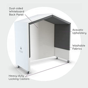 NOOK Quiet Meeting Pod with Acoustic Panels and Dual-Sided Whiteboard by NOOK (77” H x 79” W x 36” D)