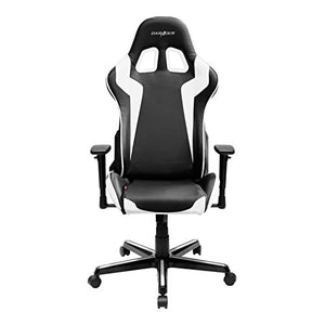 DXRacer FH00/NW Black White Racing Bucket Seat Office Chair Gaming Ergonomic with Lumbar Support