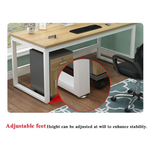 NIZAME Executive Desk with Adjustable Foot Cushion, Carbon Steel Frame - Black, 140x60x75cm