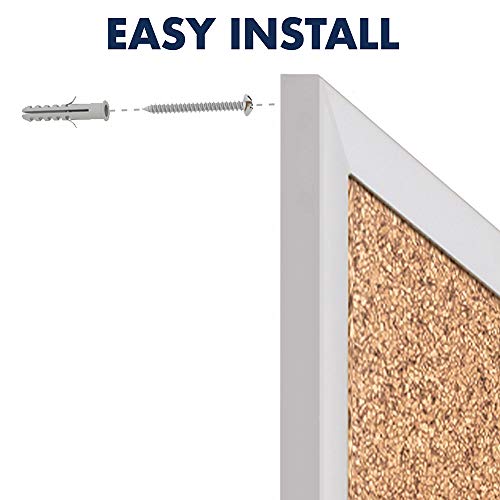 Quartet Corkboard, Framed Bulletin Board, 8' x 4', Cork Board, Aluminum Frame (2308)