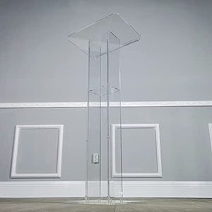FixtureDisplays Acrylic Podium Plexiglass Church Pulpit 18"W X 12"D X 42.5"H