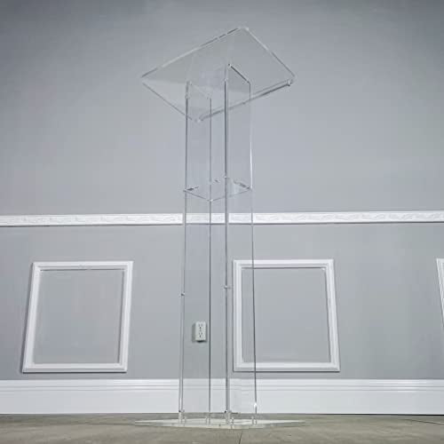 FixtureDisplays Acrylic Podium Plexiglass Church Pulpit 18"W X 12"D X 42.5"H