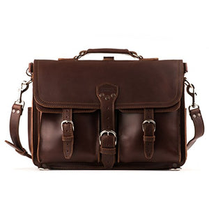 Saddleback Leather Co. Classic Leather Briefcase The Original Full Grain Leather Briefcase For Men Includes 100 Year Warranty (Large Front Pocket Briefcase, Chestnut)