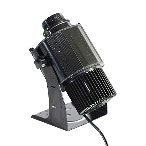 GOBO Light Logo Projector Light 40W Desktop Mountable LED GOBO Projector Advertising Logo Light with Custom 1 Color Rotating Glass Gobos for Outdoor Use Black