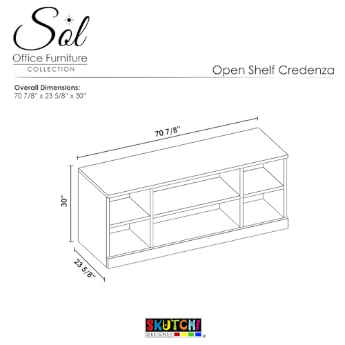 SKUTCHI DESIGNS INC. Sol Series 70" Credenza with Open Storage Shelves | Asian Night