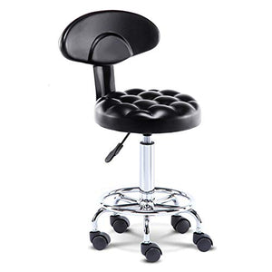 SHPEHP Drafting Chair with Back Cushion and Wheels - Adjustable Height - Black