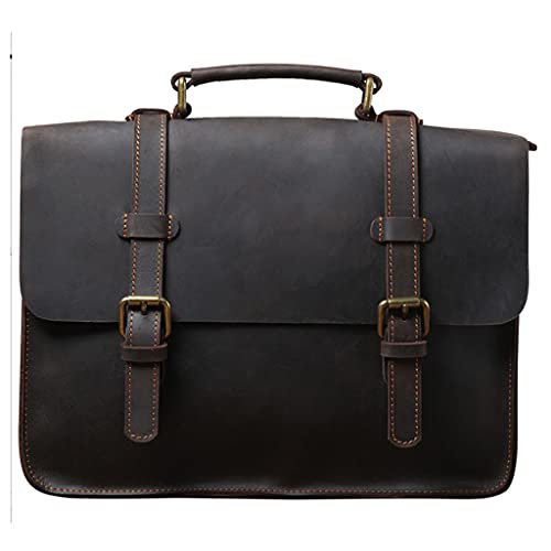 FXZMJN Men's Multifunctional Briefcase HandbagHigh CapacityShoulders Laptop Messenger Bag (Color : Brown, Size : 25x35cm)