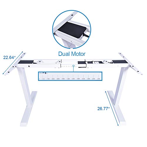 Fromann Electric Stand up Desk Frame Workstation Dual Motor Ergonomic Standing Lifting Columns Height Adjustable Base with Memory Controller