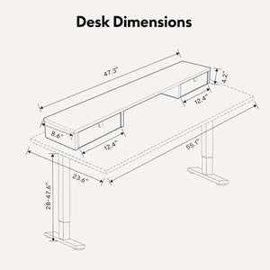 FLEXISPOT Electric Standing Desk with Drawer, Adjustable Height & Storage Shelf, Ergonomic Monitor Stand (White, 55 inch)