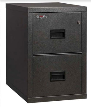 FireKing Fire Resistant 2 Drawer Letter/Legal File Cabinet - Black 22" Depth