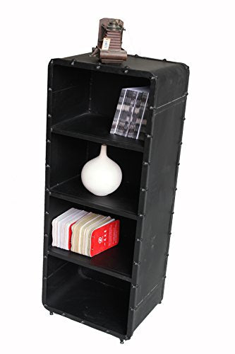 Diwhy Retro Vintage Industrial Metal Standing Bookcase Storage Cabinet (4-Shelf)