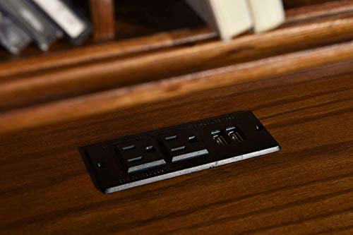 Country Marketplace Solid Oak Roll Top Desk - Executive Home Office Secretary Organizer 54"x24"x45" - Locking File Drawers - Quality Crafted Construction