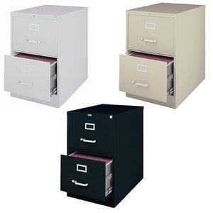 CommClad Hirsh Industries 2-Drawer Legal File Cabinet - Black, 18"W x 26.5"D x 28.4"D, Model 14419