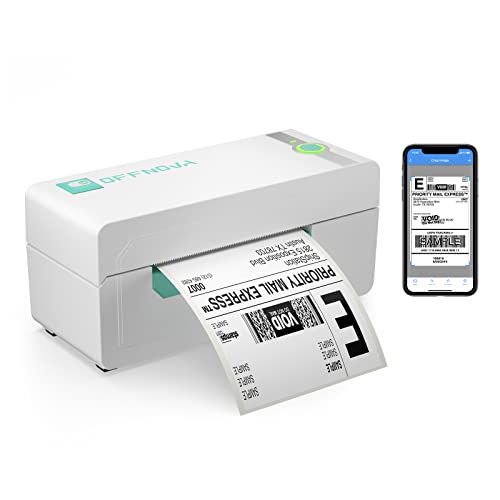 OFFNOVA Bluetooth Thermal Label Printer, High-Speed 4"x6" Shipping Label Printer for Shipping Packages Home Small Business, Compatible with Smartphone Windows - 203 DPI Printer