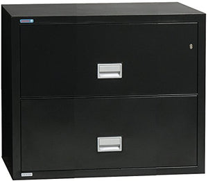 Phoenix Lateral 31 inch 2-Drawer Fireproof File Cabinet with Water Seal, Black