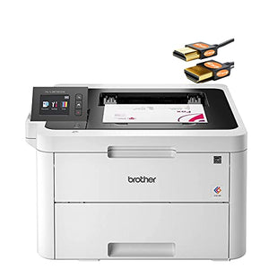 Brother HL-L3200CDW Series Compact Digital Wireless Color Laser Printer - Mobile & NFC Printing - Auto Duplex Printing - Up to 25 ppm - Up to 250-Sheet Tray Capacity - 2.7" Touchscreen + HDMI Cable