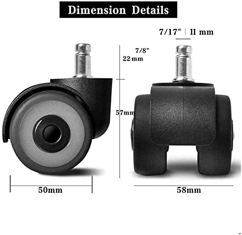 Castor 5piece Universal Mute Caster for Furniture Fittings 2inch - Black
