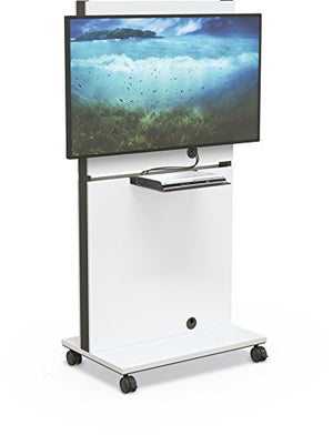 Balt Media Space Mobile Flat Panel TV Cart, White, 70" H x 34.1" W x 21.8" d (27809)