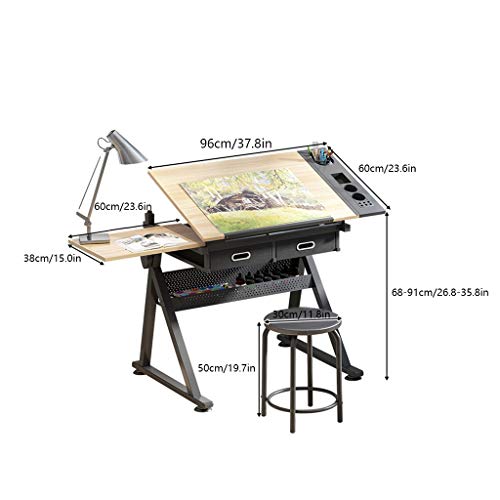 Tiltable Desk,with Adjustable Height for Art Design Drawing Writing Painting Crafting Drafting Work and Study