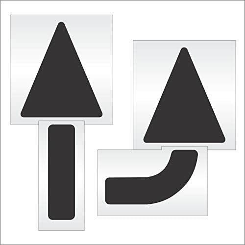 Parking Lot Stencils - 90 inch - Slotted Straight & Turn Combo Arrow KIT - (3 Piece) - 90" x 36 x 1/8" (128 mil) - Pro-Grade