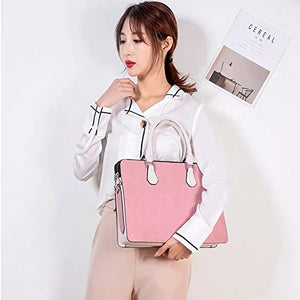 SFFZY PU Leather Handbag Women Briefcase Leather Female Laptop Messenger Business Female Document Shoulder Bag (Color : Pink, Size : 15.6-inch)