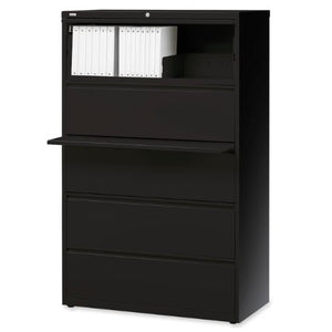 Lorell 60550 5-Drawer Lateral File Cabinet, 42"x18-5/8"x67-5/8", Black