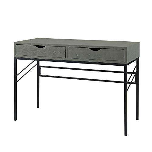 Walker Edison 2 Drawer Modern Wood and Metal Computer Writing Desk Home Office Workstation Small 44 Inch, Grey