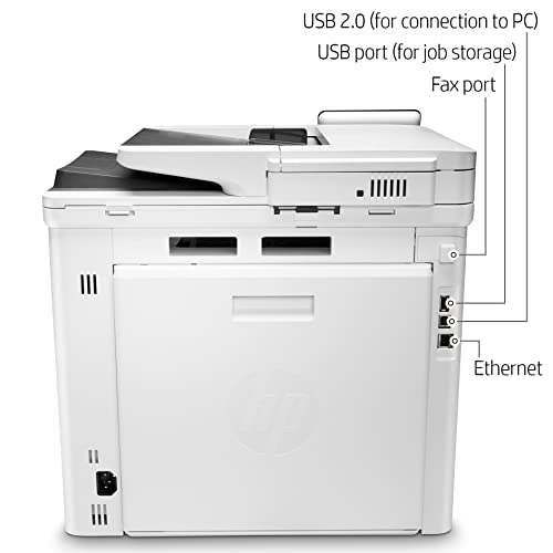 HP Laserjet Pro M479fdwC Wireless Color All-in-One Laser Printer for Business - Print Scan Copy Fax - 4.3" Touchscreen CGD, 28 ppm, 600x600 dpi, 8.5x14, Auto 2-Sided Printing, 50-Sheet ADF, Ethernet