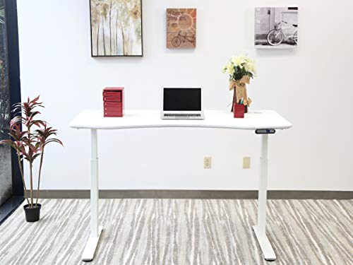 MotionWise SDD60W Manager Series Dual Motorized Rising Sit/Stand Desk for Home Or Office, Snow White